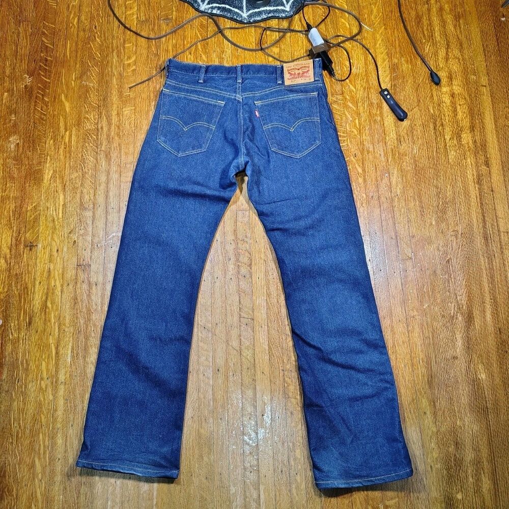 Levi 517 Red Tab Dark Blue Denim Jeans Mens Size 34x32/T604